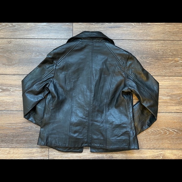 JustFab faux leather taupe jacket - Picture 3 of 8